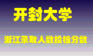 开封大学2021年在浙江招生计划录取人数投档分数线