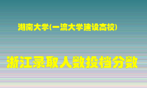 湖南大学2021年在浙江招生计划录取人数投档分数线