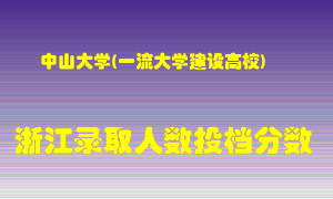 中山大学2021年在浙江招生计划录取人数投档分数线