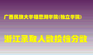 广西民族大学相思湖学院2021年在浙江招生计划录取人数投档分数线