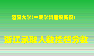 海南大学2021年在浙江招生计划录取人数投档分数线