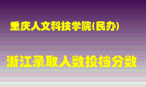 重庆人文科技学院2021年在浙江招生计划录取人数投档分数线