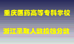 重庆医药高等专科学校2021年在浙江招生计划录取人数投档分数线