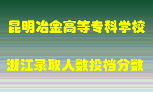 昆明冶金高等专科学校2021年在浙江招生计划录取人数投档分数线