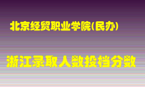 北京经贸职业学院2021年在浙江招生计划录取人数投档分数线