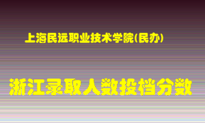 上海民远职业技术学院2021年在浙江招生计划录取人数投档分数线