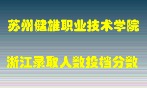 苏州健雄职业技术学院2021年在浙江招生计划录取人数投档分数线