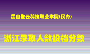 昆山登云科技职业学院2021年在浙江招生计划录取人数投档分数线