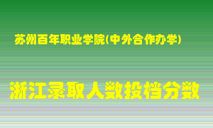 苏州百年职业学院2021年在浙江招生计划录取人数投档分数线