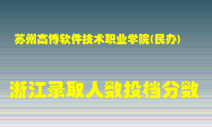 苏州高博软件技术职业学院2021年在浙江招生计划录取人数投档分数线