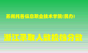 苏州托普信息职业技术学院2021年在浙江招生计划录取人数投档分数线