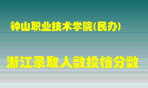 钟山职业技术学院2021年在浙江招生计划录取人数投档分数线