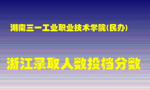 湖南三一工业职业技术学院2021年在浙江招生计划录取人数投档分数线