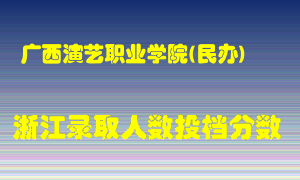 广西演艺职业学院2021年在浙江招生计划录取人数投档分数线