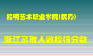 昆明艺术职业学院2021年在浙江招生计划录取人数投档分数线