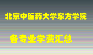 北京中医药大学东方学院学费多少？各专业学费多少