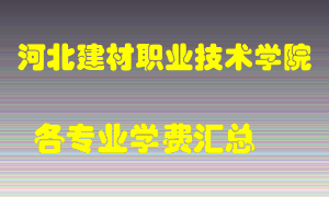 河北建材职业技术学院学费多少？各专业学费多少