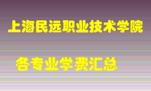 上海民远职业技术学院学费多少？各专业学费多少