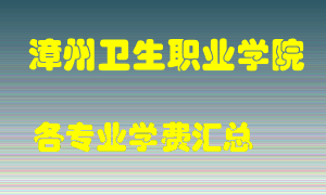 漳州卫生职业学院学费多少？各专业学费多少