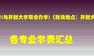 河南大学(与开封大学联合办学)（就读地点：开封大学）学费多少？各专业学费多少