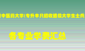 河南中医药大学(专升本只招收退役大学生士兵)学费多少？各专业学费多少