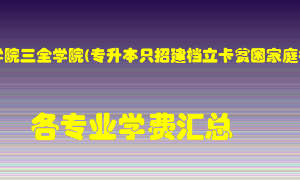 新乡医学院三全学院(专升本只招建档立卡贫困家庭考生)学费多少？各专业学费多少