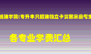 河南城建学院(专升本只招建档立卡贫困家庭考生)学费多少？各专业学费多少