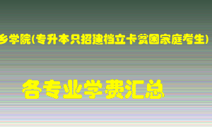 新乡学院(专升本只招建档立卡贫困家庭考生)学费多少？各专业学费多少