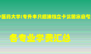 河南中医药大学(专升本只招建档立卡贫困家庭考生)学费多少？各专业学费多少