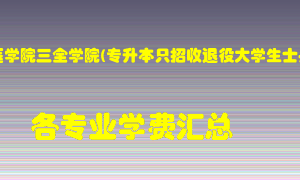 新乡医学院三全学院(专升本只招收退役大学生士兵)学费多少？各专业学费多少