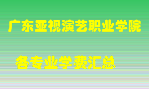 广东亚视演艺职业学院学费多少？各专业学费多少