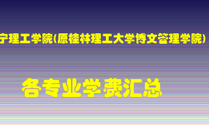 南宁理工学院(原桂林理工大学博文管理学院)学费多少？各专业学费多少