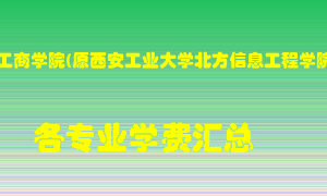 西安工商学院(原西安工业大学北方信息工程学院)学费多少？各专业学费多少