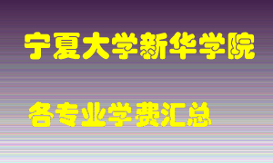 宁夏大学新华学院学费多少？各专业学费多少