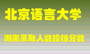 北京语言大学在湖南历年招生计划录取人数投档分数