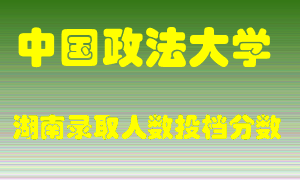 中国政法大学在湖南历年招生计划录取人数投档分数