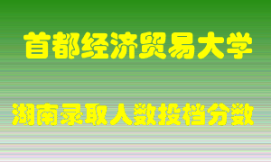 首都经济贸易大学在湖南历年招生计划录取人数投档分数