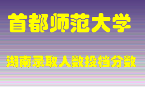 首都师范大学在湖南历年招生计划录取人数投档分数