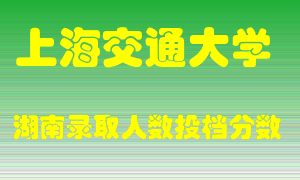 上海交通大学在湖南历年招生计划录取人数投档分数