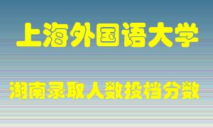 上海外国语大学在湖南历年招生计划录取人数投档分数