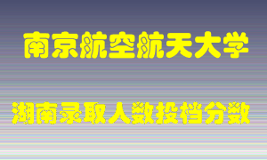 南京航空航天大学在湖南历年招生计划录取人数投档分数