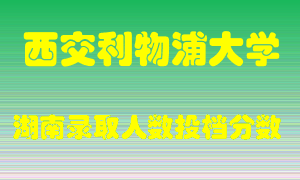 西交利物浦大学在湖南历年招生计划录取人数投档分数