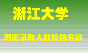 浙江大学在湖南历年招生计划录取人数投档分数