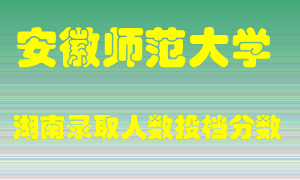 安徽师范大学在湖南历年招生计划录取人数投档分数