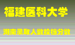 福建医科大学在湖南历年招生计划录取人数投档分数