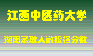 江西中医药大学在湖南历年招生计划录取人数投档分数