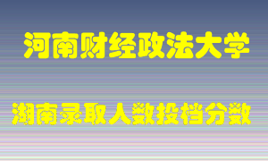 河南财经政法大学在湖南历年招生计划录取人数投档分数