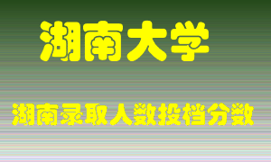 湖南大学在湖南历年招生计划录取人数投档分数