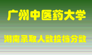 广州中医药大学在湖南历年招生计划录取人数投档分数