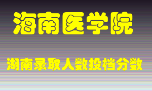 海南医学院在湖南历年招生计划录取人数投档分数